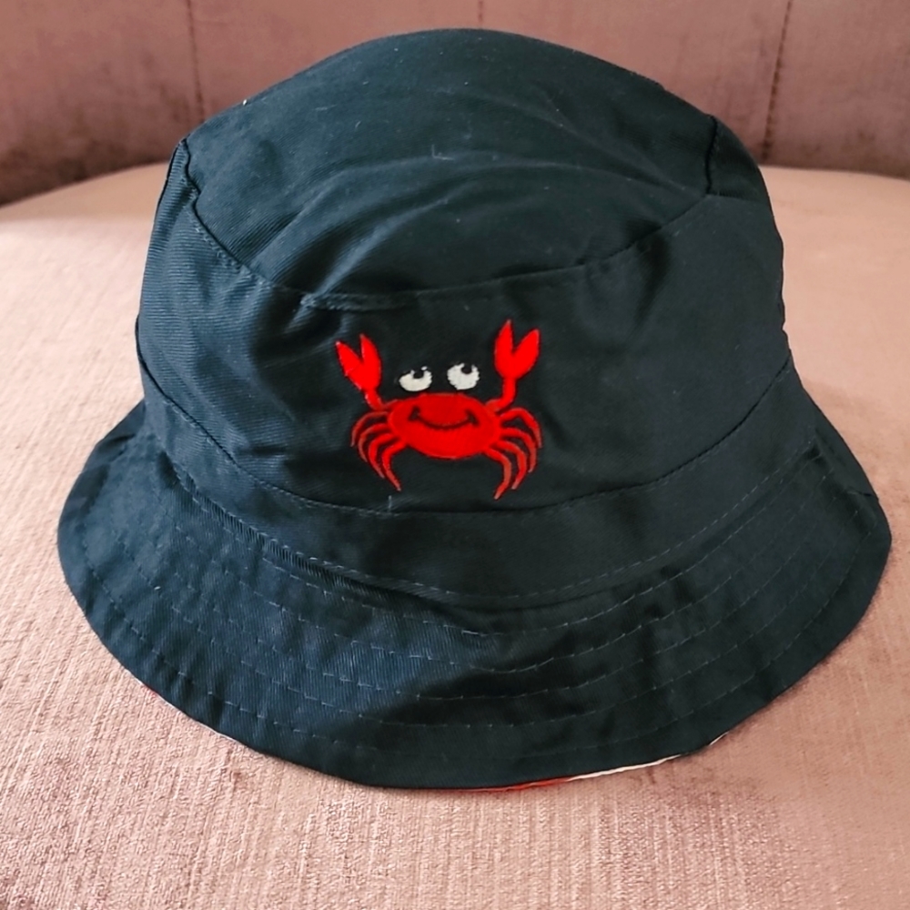 REVERSIBLE Infant Rock Lobster Navy Sun Cap NWT